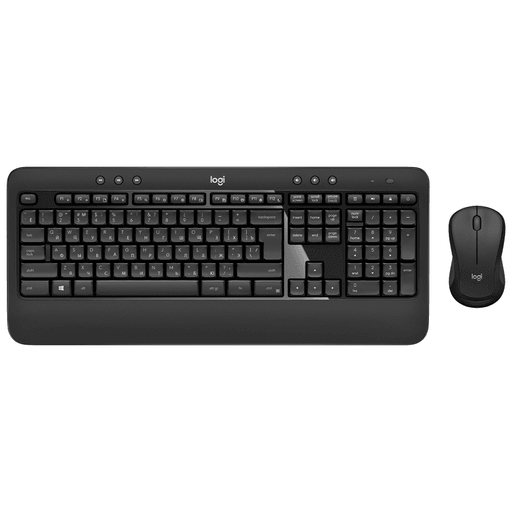 Logitech MK540 es una combo inalámbrico de teclado y mouse de estilo convencional que ofrece precisión, confort y fiabilidad. El teclado de tamaño normal posee la distribución de teclas, forma y tamaño habituales. Y el mouse contorneado se diseñó para un uso confortable con cualquiera de las dos manos.