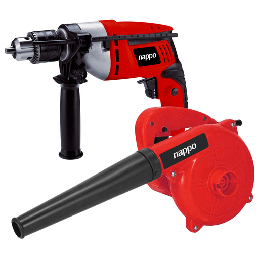 Este combo de herramientas NAPPO es la solución perfecta para tus necesidades de bricolaje en el hogar. El taladro de impacto de 600W y una velocidad de 3000rpm es ideal para perforar madera, metal y concreto. La sopladora aspiradora de mano de 800W, con una velocidad de 12000rpm y salida de aire de 3.2m³/rpm es perfecta para limpiar la suciedad generada por las perforaciones del taladro en tus proyectos del hogar.