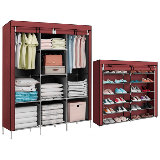 Organizá y decorá tus habitaciones con este combo DecoTeam, el cual está compuesto por un ropero de tela con perchero y 8 estantes y una zapatera de tela con 2 divisiones y 6 estantes. Están realizados en tela transpirable de excelente calidad y fácil de limpiar. Su estructura de tubos de acero es resistente y rápida de armar, permite un diseño versátil dependiendo del uso que quieras darle.