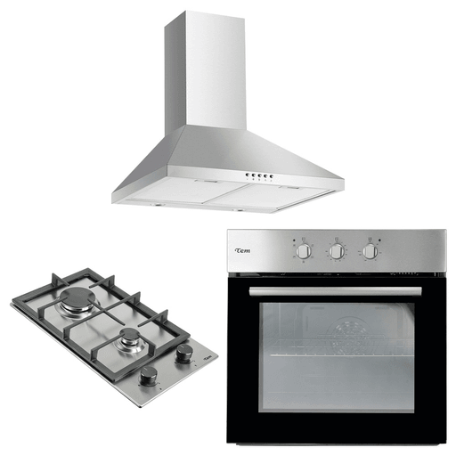 Este combo Tem ofrece una solución completa y funcional para equipar tu cocina con estilo y eficiencia. El horno eléctrico de 65 litros con grill y 6 funciones de convección garantiza una cocción uniforme y versátil para todo tipo de recetas. El anafe a supergas con mesada de acero inoxidable brinda resistencia y practicidad, con 2 hornallas de distinto tamaño (1000W y 2900W), encendido automático y opción convertible a gas natural. Completa el conjunto la campana extractora de alta potencia (780m³/h), con 3 velocidades, iluminación LED y doble función extractor/purificador, además de 2 filtros metálicos antigrasa autoportantes para una limpieza sencilla. Un combo diseñado para ofrecer rendimiento, durabilidad y comodidad en cada uso.