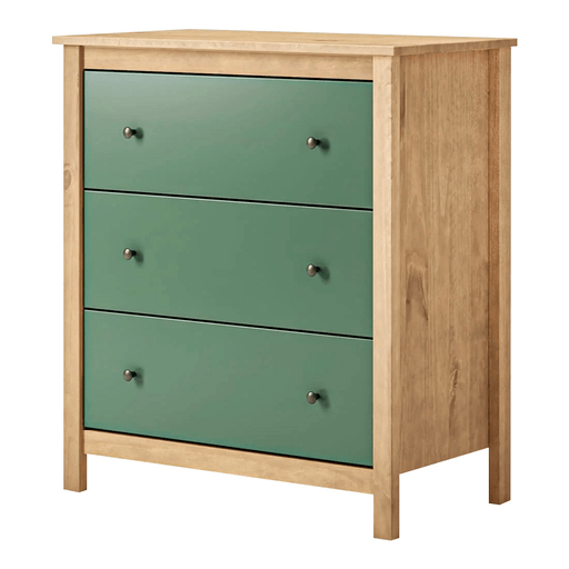 La cómoda Mari combina un diseño elegante con una estructura de madera maciza que aporta calidez, resistencia y durabilidad. Sus 3 amplios cajones con correderas de madera ofrecen un gran espacio de almacenamiento para mantener todo organizado, mientras que el acabado barnizado brinda excelente resistencia al rayado, al desgaste natural y facilita su mantenimiento. Además, su fondo de MDF garantiza una construcción sólida, ideal para complementar dormitorios o cualquier ambiente del hogar.