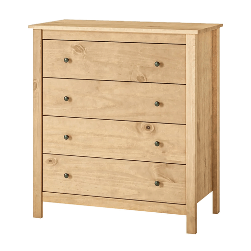 Fabricada en madera maciza, la cómoda Mari combina un diseño elegante y atemporal con una estructura resistente para acompañarte por años. Cuenta con cuatro amplios cajones con correderas de madera que ofrecen un deslizamiento suave, acabado barnizado que brinda mayor protección contra rayones y el desgaste natural, y fondo de MDF que aporta estabilidad al mueble. Además, su práctico sistema de armado facilita la instalación para que puedas disfrutar rápidamente de un espacio organizado y con estilo.