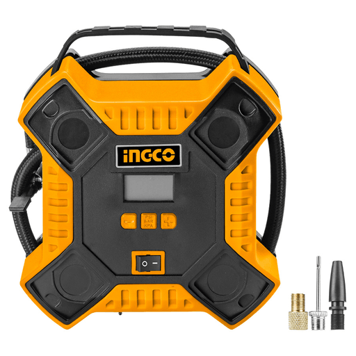Este compresor de aire INGCO de 12V para auto es la combinación perfecta entre eficiencia y potencia. Ideal para inflar neumáticos, pelotas o colchones inflables, te ofrece un flujo de aire máximo de 35L/min y una presión máxima de 160PSI. Además, podés enchufarlo cómodamente al encendedor de tu vehículo. Perfecto para emergencias en carreteras o para llevar contigo vayas donde vayas. 