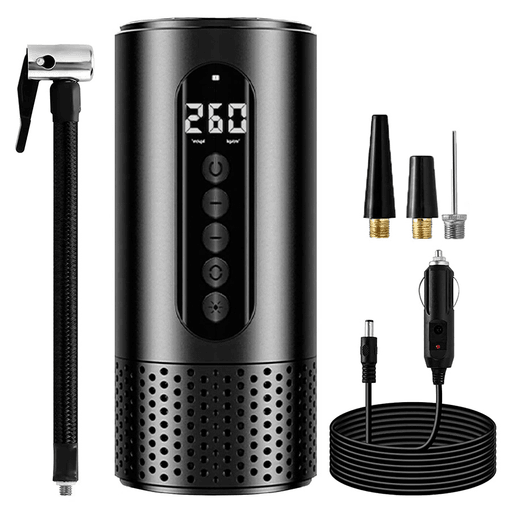 Este compresor de aire de 120W es la solución perfecta para mantener tus neumáticos en óptimas condiciones en todo momento. Con una presión máxima de 150PSI y un flujo de aire de 30L/min, te permite inflar tus neumáticos desde 0 a 35PSI en tan solo 5 minutos. Además, cuenta con pantalla digital, luz LED, apagado automático y 4 boquillas diferentes que te permite utilizarlo para inflar neumáticos de autos o bicicletas, colchones, pelotas y más.