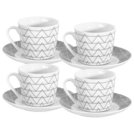 Este juego de 8 piezas, compuesto por 4 tazas y 4 platos de cerámica, combina un diseño clásico con una estética refinada, ideal tanto para el uso diario como para ocasiones especiales. Su material resistente lo hace apto para enfrentar cambios bruscos de temperatura, además de ofrecer una alta durabilidad frente a rayaduras y astilladuras. Gracias a su versatilidad y robustez, estas piezas no solo se adaptan a cualquier estilo de mesa, sino que también conservan su apariencia impecable con el paso del tiempo.