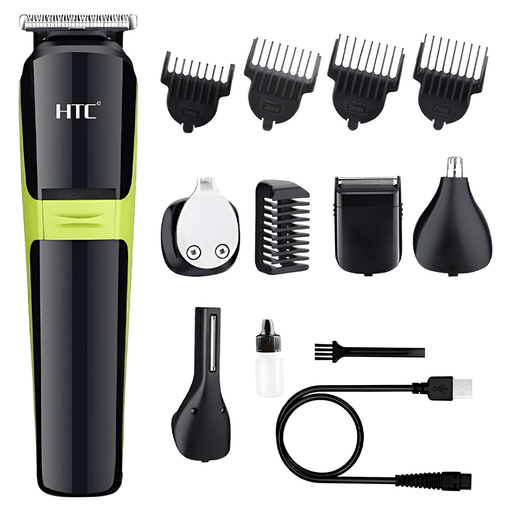 La cortadora multifuncional HTC AT-1326 combina potencia, precisión y practicidad en un completo kit de cuidado personal 10 en 1. Equipada con un motor de 5W, batería de litio de 600mAh y sistema de carga rápida USB, ofrece hasta 120 minutos de uso continuo con solo 2 horas de carga. Incluye 4 peines guía intercambiables de 1mm, 3mm, 5mm y 7mm para lograr distintos estilos y longitudes de corte con total precisión. Sus cuchillas de acero inoxidable desmontables permiten una limpieza rápida y sencilla bajo el agua, mientras que su diseño silencioso y ergonómico brinda una experiencia cómoda y eficiente para el cuidado de cabello, barba, nariz, orejas y vello corporal.
