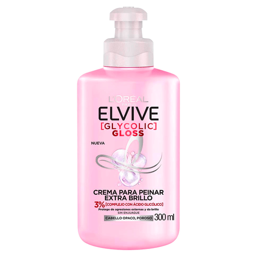 La crema de peinar Elvive Glycolic Gloss de L´Oréal le brinda a tu cabello un extra brillo único. Conocé la nueva revolución capilar con Ácido Glicólico. Su fórmula poderosa, combate la porosidad y lamina la cutícula para mejorar visiblemente la calidad del pelo darle 3x más brillo de inmediato. El pelo sigue brillante después de 6 lavados. #BrillarEsTuPoder