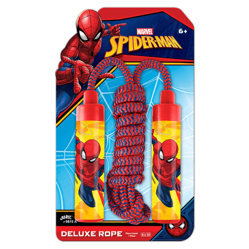 Esta cuerda de saltar con mango ergonómico es el complemento perfecto para mantener activos a los más pequeños con un diseño exclusivo de superhéroes de Marvel que los motivará a mantenerse en movimiento. Fabricada con materiales duraderos como nylon y plástico, está diseñada para resistir el uso constante y se puede ajustar a las necesidades de cada usuario. Con una longitud máxima de 2.5 metros, es ideal para niños de diferentes edades, brindando horas y horas de diversión.