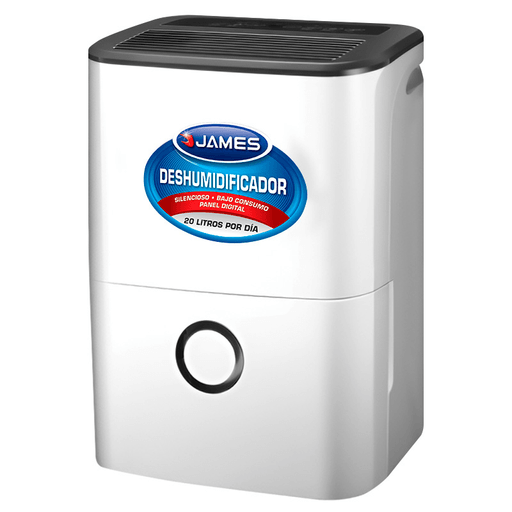El deshumidificador James es la solución perfecta para mantener tus espacios secos, saludables y confortables. Con un depósito de agua de 3,5L, display LED y panel digital, ofrece tres modos de funcionamiento que se ajustan a diferentes necesidades: desde una deshumidificación intensiva hasta un control automático del ambiente. Además, cuenta con timer, ruedas direccionales, función de reinicio automático, descongelado y protección contra desborde, brindándote un uso práctico, seguro y sin complicaciones.