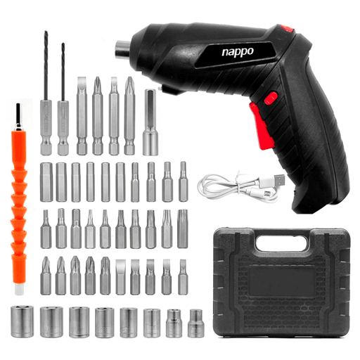 El set de destornillador inalámbrico NAPPO es una solución práctica y completa para tareas del hogar y trabajos de bricolaje. Su diseño compacto y liviano, junto con el mango giratorio, permite trabajar con mayor comodidad y adaptarse a distintas posiciones. Cuenta con batería recargable por USB y luz LED integrada, lo que facilita el uso en espacios con poca iluminación. Incluye un completo set de accesorios y maletín, que mantiene todo ordenado y listo para usar. Una herramienta funcional y versátil, pensada para quienes buscan practicidad y eficiencia en el día a día.
