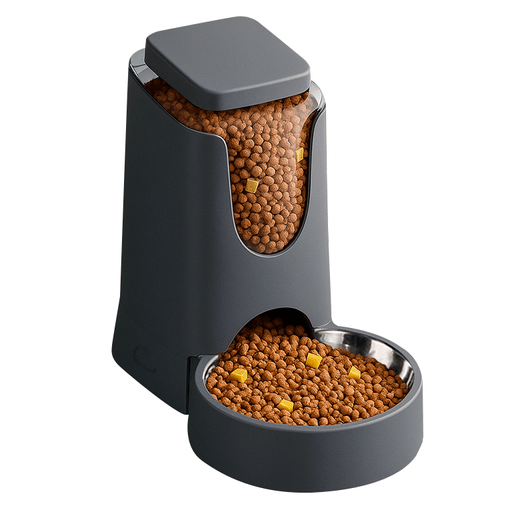 Mantén a tus mascotas bien alimentadas y felices con este práctico dispensador de comida. Diseñado especialmente para perros y gatos, cuenta con un sistema de liberación automática que permite dosificar el alimento de forma eficiente, manteniéndolo siempre fresco y disponible. Está fabricado con plástico resistente y un plato de acero inoxidable, garantizando durabilidad, higiene y seguridad alimentaria. La tapa sellada evita fugas y mantiene el alimento protegido de la humedad y suciedad.