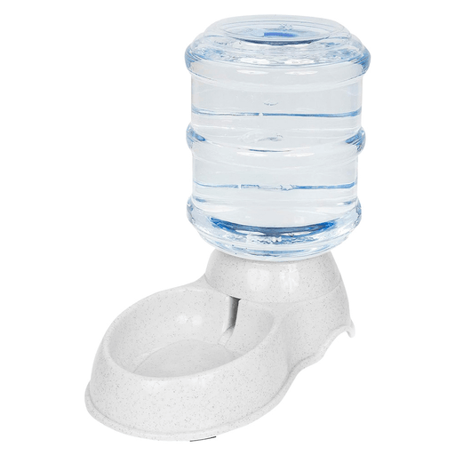 El dispensador de agua para mascotas de 3.8L de capacidad es una solución fácil de usar y sin complicaciones. Utilizando el principio de gravedad, proporciona un flujo continuo de agua para tu mascota. Su boca ancha permite llenarlo de manera sencilla, facilitando la tarea de recargarlo. Además, su diseño incluye una base antideslizante que garantiza estabilidad durante su uso, así como asas laterales recortadas a lo largo de la base para levantarlo sin esfuerzo.