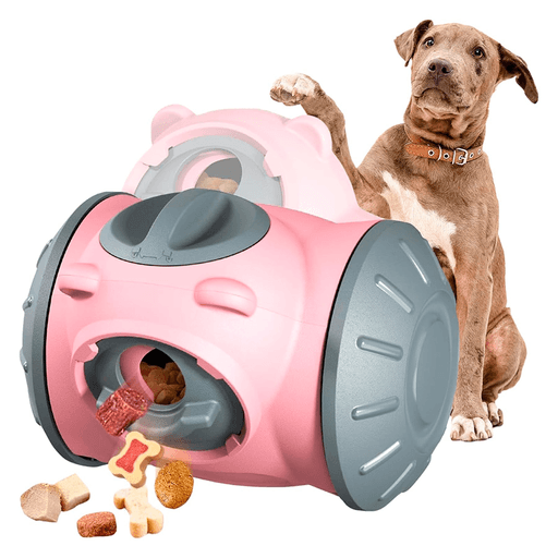 Este juguete interactivo para mascotas es duradero, resistente y diseñado para brindar entretenimiento y beneficios a la salud de tu perro. Cuenta con un dispensador giratorio ajustable con capacidad para hasta 125g de alimento, compatible con distintos tamaños de croquetas (de hasta 2cm de diámetro), por lo que es apto para perros de todos los tamaños. Estimula la alimentación lenta, favoreciendo una digestión más saludable, al mismo tiempo que mejora la inteligencia de tu mascota y contribuye a desarrollar un carácter más estable y equilibrado.