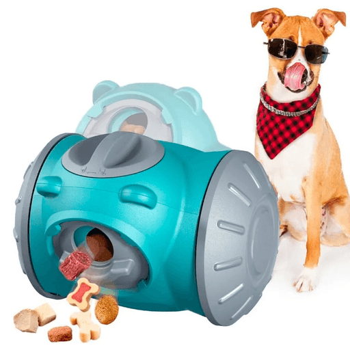 Este juguete interactivo para mascotas es duradero, resistente y diseñado para brindar entretenimiento y beneficios a la salud de tu perro. Cuenta con un dispensador giratorio ajustable con capacidad para hasta 125g de alimento, compatible con distintos tamaños de croquetas (de hasta 2cm de diámetro), por lo que es apto para perros de todos los tamaños. Estimula la alimentación lenta, favoreciendo una digestión más saludable, al mismo tiempo que mejora la inteligencia de tu mascota y contribuye a desarrollar un carácter más estable y equilibrado.