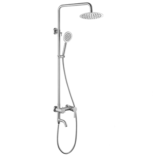 Esta Barra de Ducha 3 en 1 con duchero doble de acero inoxidable es la elección perfecta. Diseñada con un estilo moderno y materiales de alta calidad, como acero inoxidable y silicona, esta barra de ducha ofrece un rendimiento excepcional y un aspecto elegante que complementará cualquier baño contemporáneo. Este sistema de ducha multifuncional destaca por su tipo de montaje de pared, lo que garantiza una instalación estable y segura. Incluye un cabezal de ducha tipo lluvia que proporciona una experiencia similar a una suave lluvia, ideal para relajarse después de un largo día de trabajo. Además, su altura es ajustable entre 85 y 135cm, asegurando que personas de diversas estaturas encuentren su ajuste ideal. 