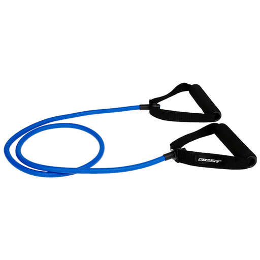 Sumale a tu rutina de ejercicios este elástico de resistencia Best de 11Kg con agarres de espuma. Ideal para realizar todo tipo de ejercicio como yoga, pilates, cardio, crossfit y mucho más. Portátil, ligero y realizado en material duradero.