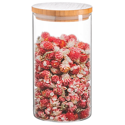 Si estás buscando una solución de almacenamiento moderna y elegante, este envase organizador es la solución perfecta. Está realizado en vidrio de alta calidad que brinda seguridad y durabilidad, además su tapa de bambú está ingeniosamente elaborada para abrirse y cerrarse con facilidad y, al mismo tiempo, ofrecer a tu cocina un acabado suave y limpio.