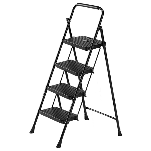 Esta escalera de 4 escalones es una opción práctica y segura para el uso diario en el hogar, gracias a su estructura de acero resistente y componentes de alta calidad que garantizan durabilidad. Incorpora un sistema de bloqueo automático, escalones anchos con superficie antideslizante y patas de goma que brindan mayor estabilidad y confianza al usarla. Su diseño plegable, liviano y compacto permite guardarla fácilmente, y su versatilidad la hace ideal para tareas como limpieza, organización, mantenimiento y decoración en distintos espacios de la casa.