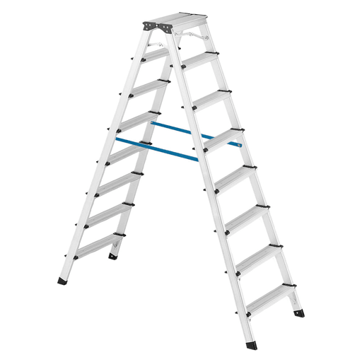 La escalera de aluminio de 8 escalones con patas antideslizantes es una opción práctica y segura para tareas del hogar o uso profesional, permitiéndote alcanzar alturas con comodidad y estabilidad. Su diseño tipo tijera plegable facilita el almacenamiento y transporte, ocupando poco espacio cuando no está en uso, mientras que su estructura liviana de aluminio asegura resistencia y durabilidad, soportando hasta 130kg. Incorpora escalones y patas antideslizantes que brindan mayor firmeza y evitan deslizamientos o daños en las superficies, siendo apta tanto para interiores como exteriores y ofreciendo un uso confiable en todo momento.