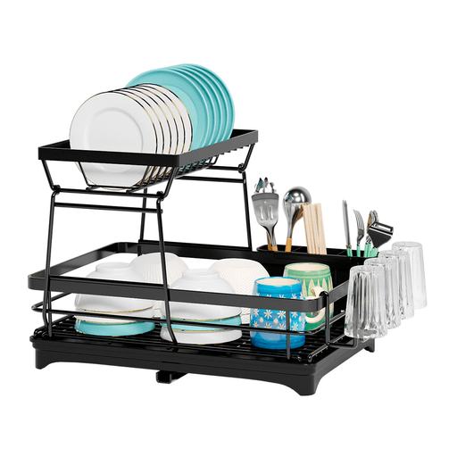 El Escurridor de Vajilla DecoTeam 2 en 1 de acero inoxidable, con dos niveles, es ideal para mantener tu cocina organizada y libre de desorden. Su diseño práctico y antideslizante proporciona estabilidad y seguridad para tus platos y utensilios. Incluye una bandeja de drenaje de plástico extraíble que facilita la limpieza y evita la acumulación de agua. Además, el porta cubiertos ajustable y removible te permite organizar los cubiertos según tus necesidades. Su estilo moderno y elegante añade un toque distintivo a tu cocina, mientras que su gran capacidad te asegura un secado eficiente para una gran cantidad de vajilla en poco tiempo.