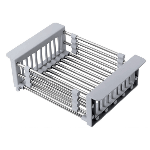 Este escurridor extensible es excelente para ajustarlo a diferentes tamaños de pileta, ahorrando espacio de lavado. Se puede estirar a una medida máxima de 21 x 44cm, por lo cual permite usarlo en diferentes posiciones. Los brazos ajustables y antideslizantes evitan que se caiga, y los pies recubiertos de goma protegen la pileta o la mesada contra rasguños. 