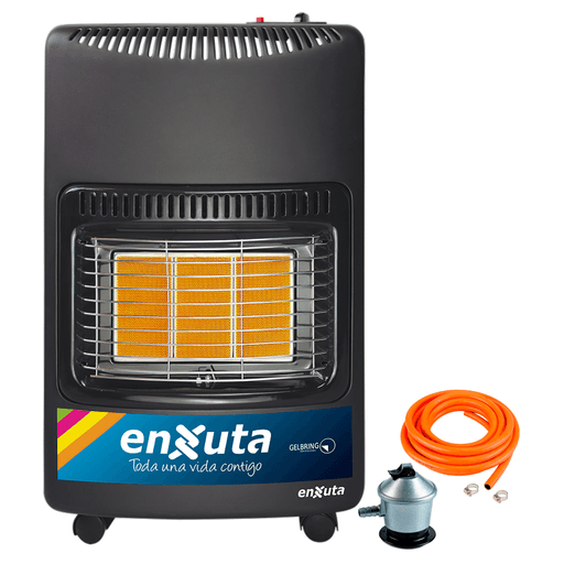 Combatí el frío efectivamente con esta estufa a supergas Enxuta con tres niveles de potencia. Viene con válvula de seguridad, manguera, encendido electrónico y placas de cerámica. Para tu tranquilidad cuenta con triple sistema de seguridad: termocupla, control de nivel de oxígeno y dispositivo anticaídas accidentales.