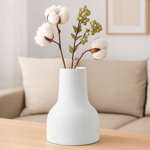 Con un diseño sobrio y moderno, este florero de cerámica es la pieza perfecta para aportar estilo sin esfuerzo. Ya sea con flores, ramas secas o solo, su presencia destaca por sí sola. Ideal para cualquier rincón del hogar u oficina, combina practicidad y estética en un objeto versátil y duradero.
