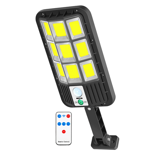 Este foco solar LED brinda una potente iluminación ideal para patios, entradas, jardines o zonas sin acceso a electricidad. Funciona con energía solar y cuenta con una batería de larga duración para mantener tu espacio iluminado durante toda la noche. Diseñado en material ABS de alta resistencia y con certificación IP65, soporta lluvias, tormentas y exposición al sol sin inconvenientes. Además, ofrece 3 modos de iluminación inteligente para adaptarse a tus necesidades, y se controla cómodamente con el control remoto incluido.