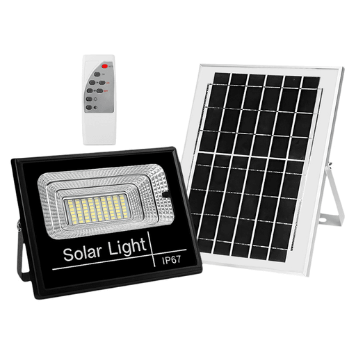 Iluminá tus espacios exteriores de forma eficiente y sin complicaciones con este foco LED solar de 100W. Equipado con fotocélula, se enciende automáticamente al anochecer y se apaga al amanecer. Fabricado con materiales resistentes como aluminio y ABS, cuenta con panel solar de 5.5V y ofrece hasta 10 horas de autonomía con una carga completa. Ideal para jardines, patios, entradas, terrazas o cualquier espacio exterior.