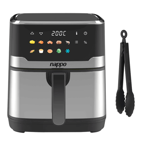 La Freidora sin Aceite NAPPO combina tecnología y practicidad para cocinar de forma saludable. Con 6.5L de capacidad y 1800W de potencia, usa circulación de aire 360º para lograr comidas crujientes sin necesidad de aceite. Su panel táctil ofrece 10 funciones preestablecidas, temperatura ajustable (80º-200ºC) y un timer de 60 minutos. Además, cuenta con apagado automático, diseño seguro con asa Cool-Touch y pies antideslizantes. Incluye una pinza metálica con tranca para mayor comodidad. ¡Cocina fácil, rápido y sin complicaciones!