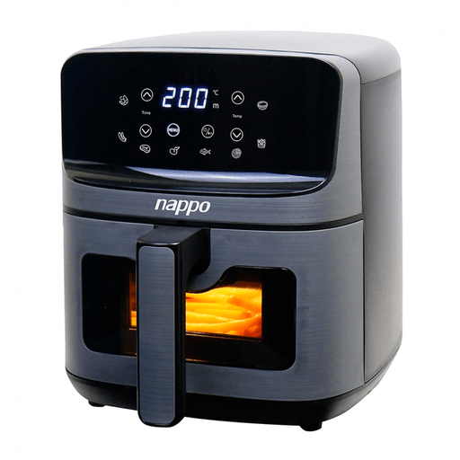 Esta freidora sin aceite NAPPO posee tecnología de aire caliente de 360° que permite disfrutar de alimentos crujientes y sabrosos sin la necesidad de usar aceite. Con una potencia de 1500W y 4.5L de capacidad, es ideal para preparar comidas para toda la familia, además cuenta con 8 funciones preestablecidas para cocinar una amplia variedad de platos con tan solo presionar un botón. Gracias a que tiene un timer ajustable de hasta 60 minutos te permite controlar con precisión el tiempo, sin necesidad de estar al pendiente de la cocción de tu comida.
