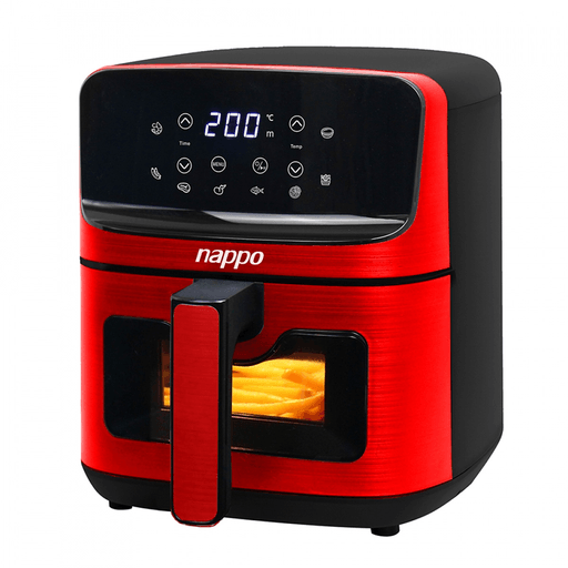 Esta freidora sin aceite NAPPO posee tecnología de aire caliente de 360° que permite disfrutar de alimentos crujientes y sabrosos sin la necesidad de usar aceite. Con una potencia de 1500W y 4.5L de capacidad, es ideal para preparar comidas para toda la familia, además cuenta con 8 funciones preestablecidas para cocinar una amplia variedad de platos con tan solo presionar un botón. Gracias a que tiene un timer ajustable de hasta 60 minutos te permite controlar con precisión el tiempo, sin necesidad de estar al pendiente de la cocción de tu comida.
