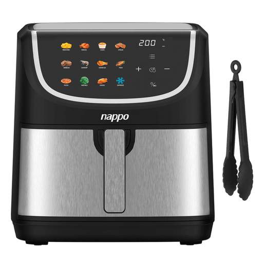 La freidora sin aceite NAPPO es la solución perfecta para aquellos que desean disfrutar de comidas deliciosas sin la necesidad de utilizar aceite. Con una capacidad de 8 litros y una potencia de 1800W, esta freidora garantiza resultados crujientes y sabrosos en cada comida. El panel táctil con pantalla facilita su uso, permitiéndote controlar las 12 funciones preestablecidas con total comodidad. Además, su timer ajustable de hasta 60 minutos y su función de apagado automático garantizan una cocción precisa y segura. Gracias a su tecnología de circulación de aire caliente de 360º, brinda una distribución uniforme del calor, logrando resultados excepcionales en tus alimentos.