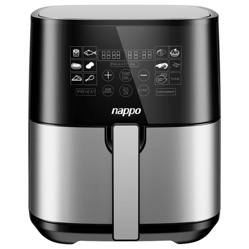 Esta freidora sin aceite NAPPO es la solución perfecta para cocinar de forma rápida y saludable, con sus 6.5L de capacidad y a los 1500W de potencia te brinda la posibilidad de cocinar para familias de 2 a 5 personas por tanda. Su diseño de cesta cuadrada extraíble permite una mayor capacidad de cocción, mientras que al tener un revestimiento antiadherente es perfecta para una limpieza fácil y sin esfuerzo. Cuenta con un control de temperatura ajustable de 80º a 200ºC y un temporizador de hasta 60 minutos, además de una pantalla LED táctil y 12 programas de cocción preestablecidos, lo que te garantiza resultados perfectos en cada receta.