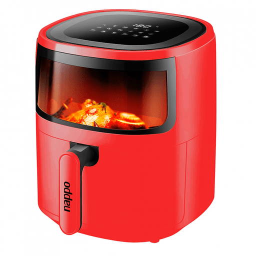 Con esta freidora sin aceite NAPPO, podrás cocinar comidas saludables y deliciosas sin agregar aceite. Reduce hasta en un 85% el uso de aceite para la cocción al utilizar tecnología de circulación de aire caliente de 360º cocinando los alimentos en todas las direcciones. Prepará una variedad de deliciosos platos con texturas crujientes utilizando solo un poco o nada de aceite, consiguiendo un sabor más intenso y resultados más sanos y menos caloríficos.