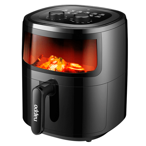 Disfrutá de las comidas que más te gustan de forma sana y rápida con esta freidora sin aceite NAPPO. Logra reducir hasta un 85% el uso de aceite para la cocción al utilizar tecnología de circulación de aire caliente de 360º cocinando los alimentos en todas las direcciones. Esta freidora permite preparar deliciosos platos utilizando solo un poco o nada de aceite. Sus 12 programas preestablecidos te permitirán elegir el más adecuado dependiendo de la comida a realizar.