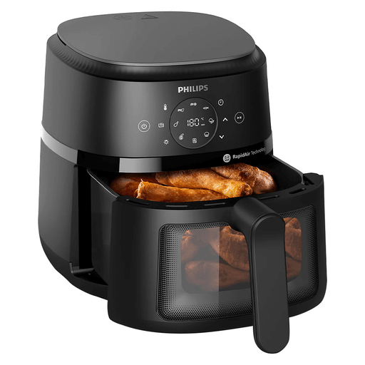 Esta freidora sin aceite Philips es el complemento ideal para tu cocina. Con una capacidad de 4.2L y 13 métodos de cocción diferentes, te permite preparar tus platos favoritos con tan solo pulsar un botón. Además, cuenta con tecnología RapidAir, placa antiadherente StarPlate, control táctil y ventana de visualización para controlar la cocción en todo momento.