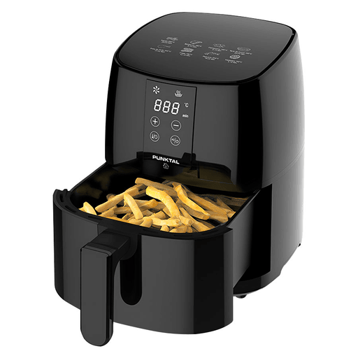 Con esta Freidora sin aceite Punktal vas a poder preparar deliciosas comidas de forma rápida y saludable. Gracias a su gran capacidad de 4L y su potencia de 1400W podés cocinar un festín para toda la familia y amigos en minutos. Además, cuenta con timer de hasta 60 minutos y un selector de temperatura que va desde 50 hasta 200°C para que experimentes distintos estilos de cocción.