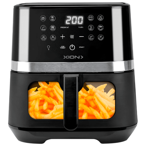 Con la freidora sin aceite Xion prepará alimentos crujientes y deliciosos de forma saludable y rápida. Cuenta con una gran capacidad de 6.8 litros que te permitirá cocinar más en una sola vez, solo tenés que seleccionar en el panel de control digital el programa que más se adapta a tu receta. Con su potencia de 1700W, timer de 60 minutos, termostato ajustable y su sistema de cocción por aire “Air Flow” ya no vas a necesitar de aceite para preparar tus próximos platos.