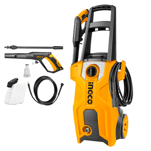 La Hidrolavadora INGCO de 1800W es el equipo ideal para eliminar la suciedad más difícil de tus superficies con facilidad y eficiencia. Con una presión máxima de 150 bar y un caudal de 6L/min, garantiza un rendimiento excepcional. Además, cuenta sistema auto stop, motor de escobillas de carbón que aseguran mayor durabilidad y eficacia en cada uso.
