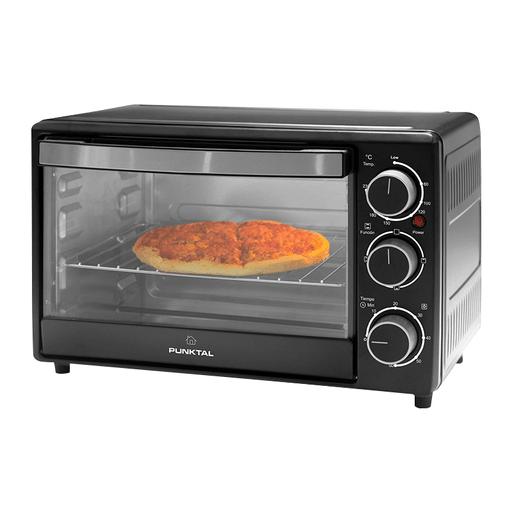 El horno eléctrico Punktal es la solución perfecta para cocinar de manera rápida y eficiente. Con una potencia de 1200W y una capacidad de 18L, te permite preparar deliciosas comidas en poco tiempo. Su timer de 60 minutos con timbre, temperatura ajustable de hasta 230º y 4 resistencias te aseguran una cocción uniforme. Además, cuenta con luz interior, bandeja recogemigas, bandeja para hornear, parrilla y asa de extracción.