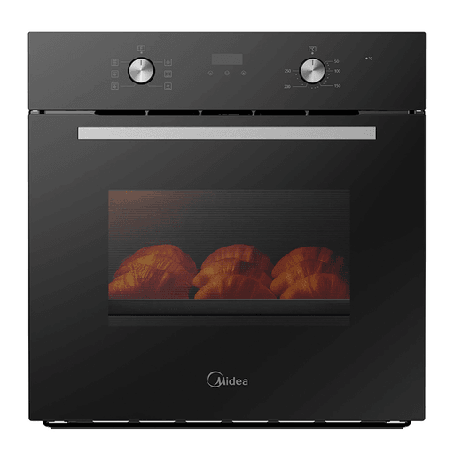 Descubrí este horno de empotrar Midea, la combinación perfecta de diseño moderno y alto rendimiento. Con una capacidad de 68 litros, ofrece el espacio ideal para cocinar todo tipo de platos, desde los más simples hasta los más elaborados. Cuenta con 6 funciones de cocción, doble grill y convector superior, que garantizan una cocción uniforme y resultados perfectos. Su temporizador electrónico te permite controlar cada preparación con precisión, mientras que la luz interior facilita el monitoreo sin necesidad de abrir la puerta. Es una opción eficiente y confiable para tu cocina.