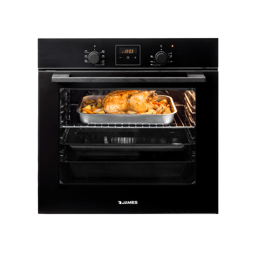 El Horno de Empotrar James es la elección ideal para transformar cada receta en una experiencia única. Su diseño elegante y su tecnología avanzada permiten integrarlo perfectamente en cualquier estilo de cocina. Con una capacidad de 56 litros, ofrece espacio más que suficiente para preparar comidas familiares, hornear varias preparaciones a la vez o animarte a crear recetas innovadoras. Además, incorpora 7 funciones de cocción, luz interna y grill, que brindan versatilidad y precisión para obtener resultados perfectos en cada plato.