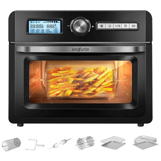 Prepará todas las comidas que quieras con este horno multifunción y freidora sin aceite. Cuenta con 1550 W de potencia, 18 litros de capacidad y 10 funciones. Está equipada con display LED, timer, termostato, luz interna y accesorios.