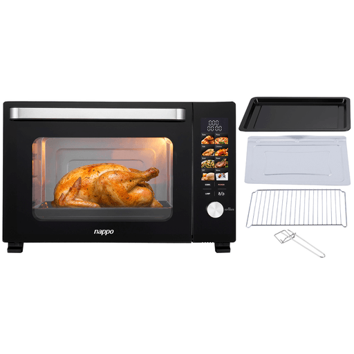 El horno eléctrico NAPPO combina potencia, capacidad y tecnología para llevar tus preparaciones al siguiente nivel. Con 1800W de potencia y 48 litros de capacidad, es ideal para cocinar desde recetas simples hasta platos más elaborados. Su panel de control digital con pantalla a color permite manejar fácilmente todas sus funciones, mientras que sus 6 programas preestablecidos y 2 modos manuales brindan total flexibilidad para adaptarse a distintos tipos de cocción. Además, cuenta con temperatura regulable hasta 270°C y función de precalentado, optimizando tiempos y resultados.