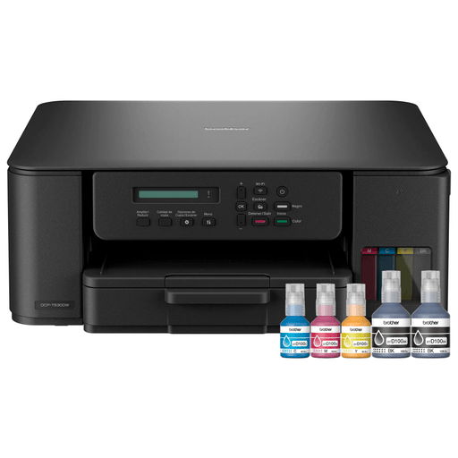 La Brother DCP-T530DW es una impresora multifunción 3 en 1 (impresión, copiado y escaneo) de inyección de tinta a color, ideal para el hogar u oficina. Destaca por su impresión doble automática, conectividad inalámbrica de doble banda (2,4/5GHz) y velocidades rápidas: hasta 27ppm en negro y 11ppm a color (modo Eco). Cuenta con pantalla LCD, bandeja de 150 hojas y ranura manual para sobres y fotos. Incluye botellas de tinta antiderrame y de ultra alto rendimiento: hasta 1.000 páginas en negro y 5000 en color. También permite imprimir y escanear desde dispositivos móviles con la app Brother Mobile Connect.