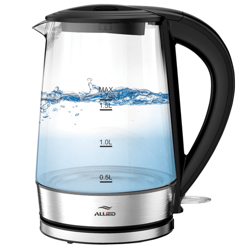 Calentá agua de forma rápida y segura con la Jarra Eléctrica de vidrio Allied con capacidad máxima de 1.7 litros, potencia máxima de 2200W y filtro anti-calcificación. Cuenta con un diseño atractivo, con base de acero inoxidable, cuerpo de vidrio de primera calidad y base giratoria de 360°.
