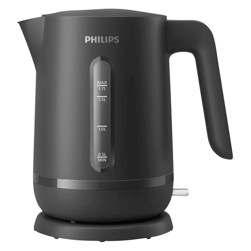 Esta jarra eléctrica Philips de 1.7L es el complemento perfecto para tu cocina. Su resistencia plana de acero inoxidable garantiza un hervido rápido y eficiente para preparar tus bebidas calientes favoritas. Además, cuenta con filtro, indicador de nivel de agua y base con giro 360º para mayor comodidad.