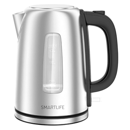 La jarra eléctrica Smartlife de 1,7L combina practicidad y seguridad con un diseño moderno y eficiente. Con una potencia de hasta 2200W y un cuerpo de acero inoxidable, hierve el agua rápidamente. Incorpora apagado automático, protección contra evaporación, base antideslizante y tapa con apertura pop-up, garantizando un uso cómodo y seguro. Además, cuenta con indicador de nivel de agua e interruptor de encendido/apagado, ideal para el uso diario en el hogar u oficina.