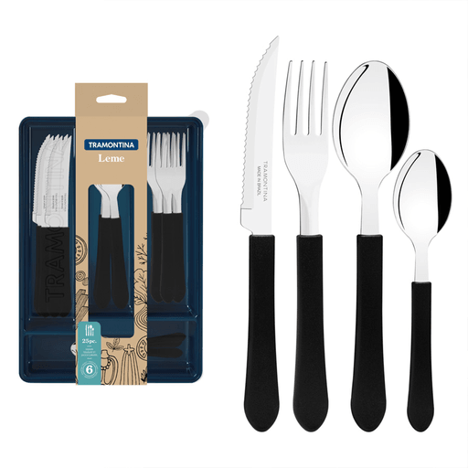 Llevá a la mesa la alegría de los colores. Los cubiertos de la línea Leme tienen mangos de polipropileno de colores y resistentes. Con láminas de acero inoxidable, los cuchillos, los tenedores y las cucharas tienen alta resistencia y durabilidad. Las láminas de los cuchillos reciben tratamiento térmico, lo que deriva en mayor resistencia y durabilidad del filo. Todas las piezas pueden llevarse al lavavajillas.